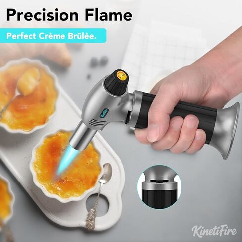 Torch Torch Lighter ، Torch Kithcne القابلة لإعادة التعبئة مع قفل السلامة ، وضع اللهب المستمر ، لهب قابل للتعديل للمطبخ ، اللحام والخبز (غاز البوتان غير مدرج) in Kuwait