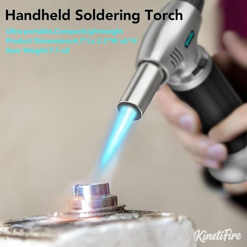 Torch Torch Lighter ، Torch Kithcne القابلة لإعادة التعبئة مع قفل السلامة ، وضع اللهب المستمر ، لهب قابل للتعديل للمطبخ ، اللحام والخبز (غاز البوتان غير مدرج) in Kuwait