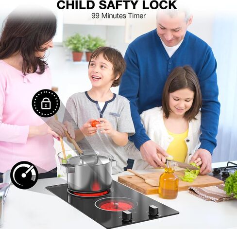موقد فردي كهربائي Cooktop 1800W - موقد موقد كهربائي 110 فولت من الموقد المحمول مع LED Touch Control 10 مستوى الطاقة ، لوحة ساخنة مع قفل أمان الطفل ، وموقت وحماية من السخرية الزائدة in Kuwait