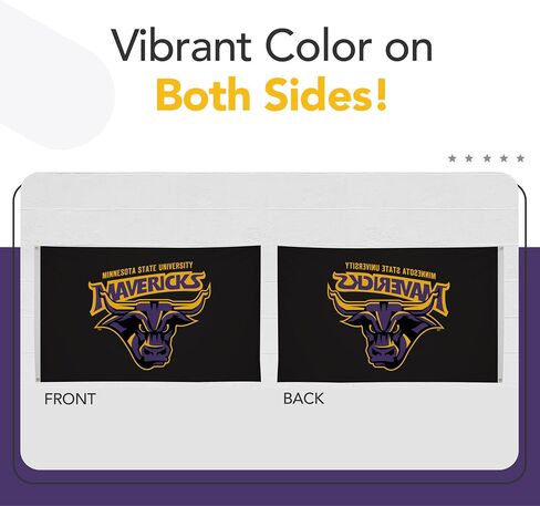 Minnesota State Mavericks College Sports Printed Flag - NCAA Licensed - Super Polyester Knit - School Banner (Black, Purple, Yellow) (2' x 3') in Saudi Arabia