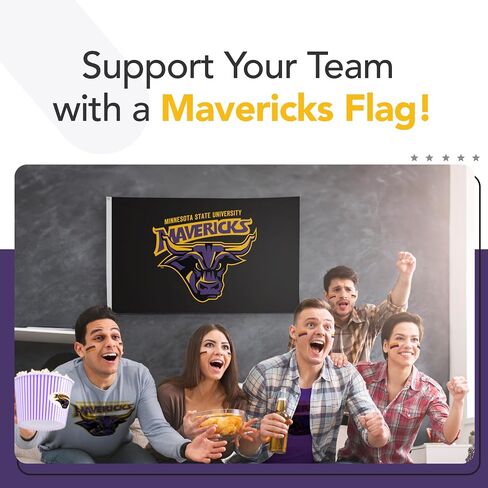 Minnesota State Mavericks College Sports Printed Flag - NCAA Licensed - Super Polyester Knit - School Banner (Black, Purple, Yellow) (2' x 3') in Saudi Arabia
