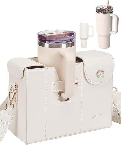 Stnaley Cup Purse Set, Stanley Purse Cup Holder Bag, Water Bottle Bag, Tumbler Carrying Case, Crossbody Cup Holder with Strap 40oz, Stanley Cup Gift Set (with Cup) in Saudi Arabia