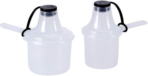 The Scoopie Supplement Container, Scoop, and Funnel System for Pre Workout Powder and Post Workout Protein, Spill Proof Holder Dispenser, Gym and Shaker Bottle Travel Accessory, PACK OF 2, BLACK in Saudi Arabia