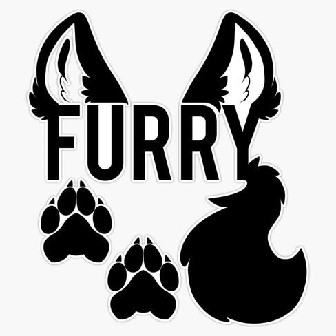 FURRY -white text- Sticker Vinyl Bumper Sticker 6 Mil Thick - Size 5" in Saudi Arabia