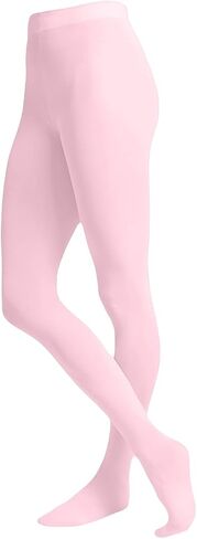 ملابس رقص الباليه النسائية من EMEM Apparel ذات اللون الصلب غير الشفاف من الألياف الدقيقة، بدون قدم، قابلة للتحويل، ركاب in Kuwait