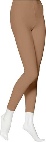 ملابس رقص الباليه النسائية من EMEM Apparel ذات اللون الصلب غير الشفاف من الألياف الدقيقة، بدون قدم، قابلة للتحويل، ركاب in Kuwait