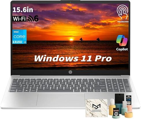 HP Flagship Touchscreen Laptop Computer - 15.6" HD Display, Intel 13th Core i3-1315U CPU, Up to 4.5GHz, Intel UHD Graphics, AI Copilot, Wifi6, Win11 Pro for Business & Student(32GB RAM, 1TB SSD) in Saudi Arabia
