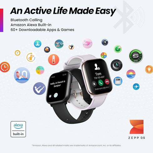 Amazfit Bip 6 Smart Watch 46mm, 14 Day Battery, 1.97" AMOLED Display, GPS & Free Maps, AI, Bluetooth Call & Text, Health, Fitness & Sleep Tracker, 140+ Workout Modes, 5 ATM Water-Resistance (Renewed) in Saudi Arabia