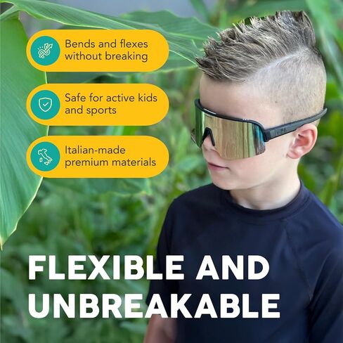 Roshambo Youth Sport Sunglasses - Italian Made Polarized UV400 Protection - Unbreakable Flexible Frame for Cycling Golf in Saudi Arabia