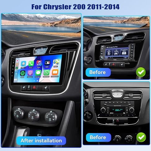 UNITOPSCI 1G+32G Android Car Radio for Chrysler 200 200C 200S 2015-2019, 9 Inch IPS Touchscreen Wireless MirrorLink Car Stereo, Bluetooth/GPS Navigation, WiFi/FM/RDS, Backup Camera/SWC/MIC in Saudi Arabia