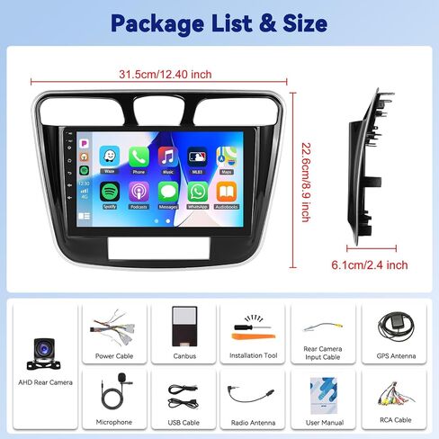 UNITOPSCI 1G+32G Android Car Radio for Chrysler 200 200C 200S 2015-2019, 9 Inch IPS Touchscreen Wireless MirrorLink Car Stereo, Bluetooth/GPS Navigation, WiFi/FM/RDS, Backup Camera/SWC/MIC in Saudi Arabia