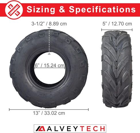 AlveyTech 145/70-6 V-Tread Tire for the Monster Moto/Mega Moto Classic (MM-B80) 80cc and Classic (MM-B105) 105cc Mini Bikes - Replacement Tubeless Tires for Mini Bike, Go-Kart, 4-Wheeler Quad ATV in Saudi Arabia