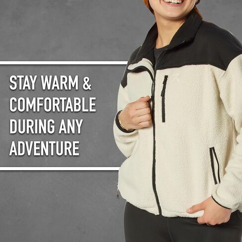 سترة Rothco النسائية Trailsman Sherpa الصوفية - معطف متوسط ​​الوزن ناعم ودافئ بسحاب كامل in Saudi Arabia