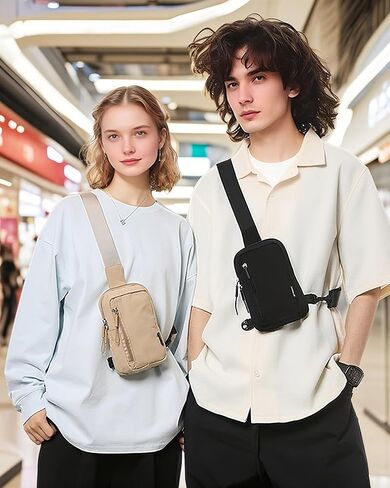 Fanny Packs Women Men | Sling Bag Anti Theft Small Phone Bag Mini | Running Sports Travel Gym Daily Commute (Black) in Saudi Arabia