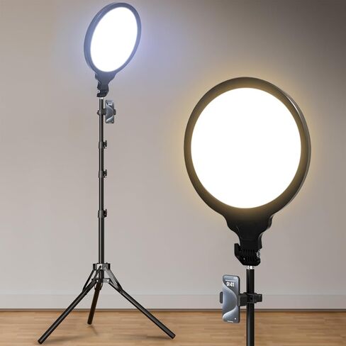 Ring Firm Tripod for iPhone ، 14 "Selfie Ring Light مع 63" حامل ثلاثي القوائم وحامل الهاتف ، وضوء LED احترافي لتسجيل الفيديو ، والتصوير الفوتوغرافي ، والمكياج ، والحلاقة ، و YouTube ، Tiktok in Kuwait