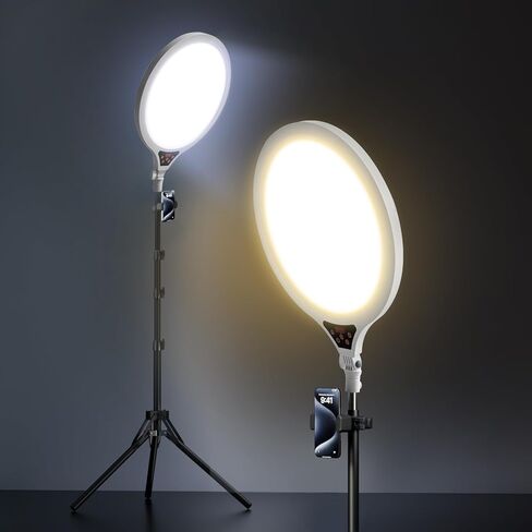 Ring Firm Tripod for iPhone ، 14 "Selfie Ring Light مع 63" حامل ثلاثي القوائم وحامل الهاتف ، وضوء LED احترافي لتسجيل الفيديو ، والتصوير الفوتوغرافي ، والمكياج ، والحلاقة ، و YouTube ، Tiktok in Kuwait