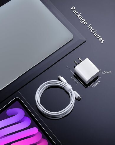 for iPhone 16/15 Pro Charger Fast Charging, 2-Pack 35W USB C Super Fast Wall Charger Block with 2Pack 10FT Long Type C Cable for iPhone 16/15 Pro Max/Plus/16e, iPad Pro/Air/Mini, MacBook Air in Saudi Arabia