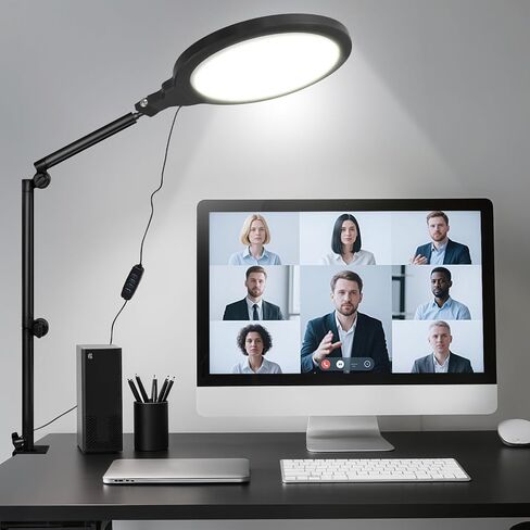 Ring Light For Treaming ، 10 '' 'LED LED Light Light for Desk مع ذراع قابلة للتعديل ، إضاءة مؤتمرات الفيديو لاجتماعات التكبير ، البث المباشر ، منشئ المحتوى ، Tiktok ، YouTube in Kuwait