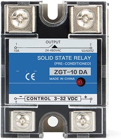 CKLICS Relay 1pcs ZGT-40DA 10A 25A 40A Single Phase DC to AC SSR Heat Sink 24-480VAC Relay Input 3-32VDC with Plastic Cover Solid State Relay (Size : 40DA) in Kuwait