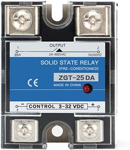 CKLICS Relay 1pcs ZGT-40DA 10A 25A 40A Single Phase DC to AC SSR Heat Sink 24-480VAC Relay Input 3-32VDC with Plastic Cover Solid State Relay (Size : 40DA) in Kuwait