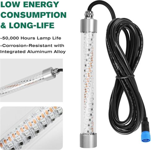 F3 110V & 12V Light Green Fishing Light 200W 20000lm ، أسماك قابلة للضايق تحت الماء تجذب الضوء لسلور Crappie Snook Bass Squid في الليل ، 5 ٪ ~ 100 ٪ باهت سطوع (حبل 33 قدم) in Kuwait