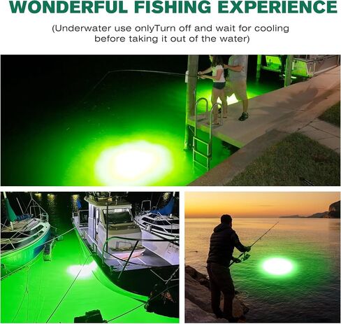 F3 110V & 12V Light Green Fishing Light 200W 20000lm ، أسماك قابلة للضايق تحت الماء تجذب الضوء لسلور Crappie Snook Bass Squid في الليل ، 5 ٪ ~ 100 ٪ باهت سطوع (حبل 33 قدم) in Kuwait
