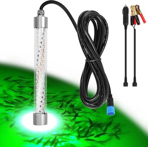 F3 110V & 12V Light Green Fishing Light 200W 20000lm ، أسماك قابلة للضايق تحت الماء تجذب الضوء لسلور Crappie Snook Bass Squid في الليل ، 5 ٪ ~ 100 ٪ باهت سطوع (حبل 33 قدم) in Kuwait