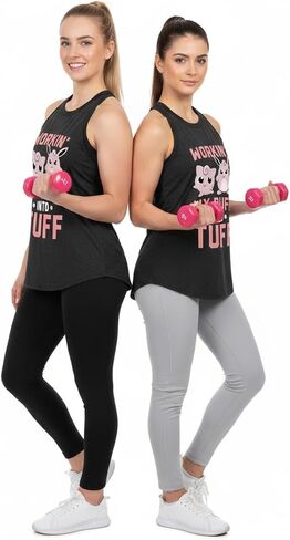 Workin My Puff INTO TUFF Tri Rocker Tank Top - قميص رياضي من القطن للنساء - قميص رياضي مضحك للجري واللياقة البدنية in Kuwait