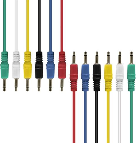 AxcessAbles 1/8 inch (3.5mm) TS to 1/8 inch (3.5mm) TS Unbalanced Mono Patch Cables | Modular Synth Cables | TS Aux Cords| Eurorack Audio Cables | 3.5mm TS Aux Cords 6 Pack (3ft) in Kuwait