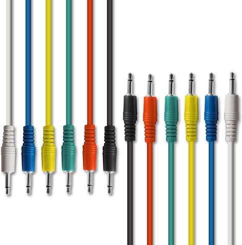 AxcessAbles 1/8 inch (3.5mm) TS to 1/8 inch (3.5mm) TS Unbalanced Mono Patch Cables | Modular Synth Cables | TS Aux Cords| Eurorack Audio Cables | 3.5mm TS Aux Cords 6 Pack (3ft) in Kuwait