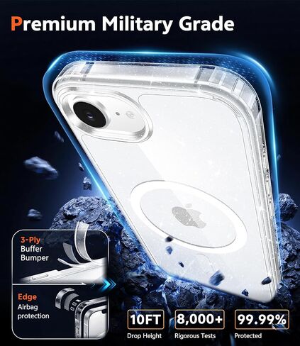 fntcase for iPhone 14 Plus Case: iPhone 15 Plus Case Case Grade Grade Drop Protect anti adصار غطاء الهاتف الخلوي - الحالات الشفافة الواقية من الصدمات الوعرة (Clear) in Kuwait