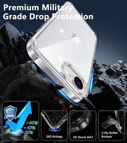fntcase for iPhone 14 Plus Case: iPhone 15 Plus Case Case Grade Grade Drop Protect anti adصار غطاء الهاتف الخلوي - الحالات الشفافة الواقية من الصدمات الوعرة (Clear) in Kuwait