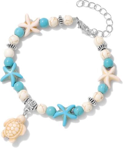 Starfish Turtle Bracelets for Women Turquoise Bead Sea Turtle Charm Boho Beach Jewelry Summer Casual Accessories in Saudi Arabia