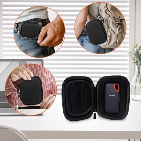 حالة صعبة لـ SanDisk Extreme Portable SSD 500GB 1TB 2TB 4TB 8TB حالة محرك الحالة الصلبة الخارجية -حقيبة سفر تخزين وقائية مقاومة للصدمات من أجل SSD SD (Orange) in Saudi Arabia
