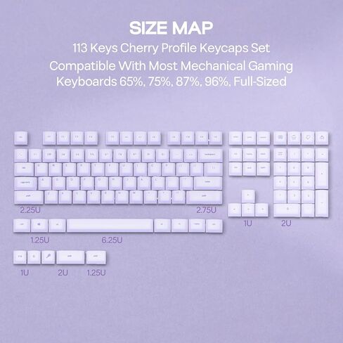 مجموعة epomaker Aegissil keycap ، مادة السيليكون ، ملف تعريف الكرز ، 113 مفتاح ، 65 ٪/75 ٪/96 ٪/الحجم الكامل ، مفاتيح مفاتيح مفاتيح مخصصة مجموعة للكيري MX ، Kailh ، Outemu ، Gateron Mechanical Gaming Keyboard (White) in Kuwait