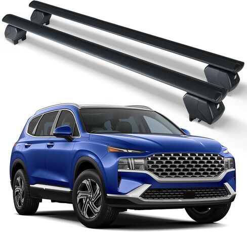300 رطل قضبان صليب رف سقف ثقيلة توافق لعام 2019 2020 2021 2022 2023 2024 2025 Hyundai Palisade XRT SE SEL مع القضبان الجانبية ، قابلة للقفل وقابلة للتعديل على السطح in Kuwait