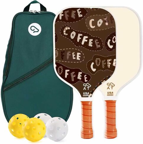 Goat Pickleball Paddles Set of 2, Pickleball Balls 2 Indoor + 2 Outdoor Balls & Travel Bag – Lightweight, Durable, Easy Grip – All-in-One Starter Set in Saudi Arabia