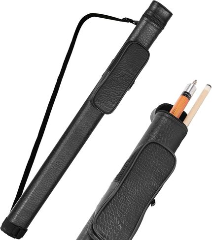 AKLOT 1×1 Pool Stick Case, Hard Billiard Pool Cue Cases for 1 Complete 2-Piece Cue (Holds 1 Butt, 1 Shaft), Faux Crocodile Leather Billiard Carrying Case/Bag with Detachable Pocket in Kuwait