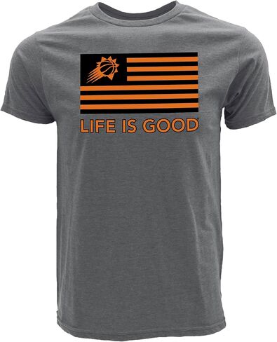 تي شيرت أزرق 84 NBA مرخص رسميًا من Life is Good بعلم هيذر جراي in Kuwait