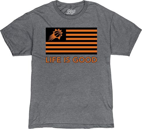 تي شيرت أزرق 84 NBA مرخص رسميًا من Life is Good بعلم هيذر جراي in Kuwait