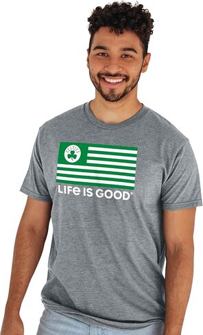 تي شيرت أزرق 84 NBA مرخص رسميًا من Life is Good بعلم هيذر جراي in Kuwait