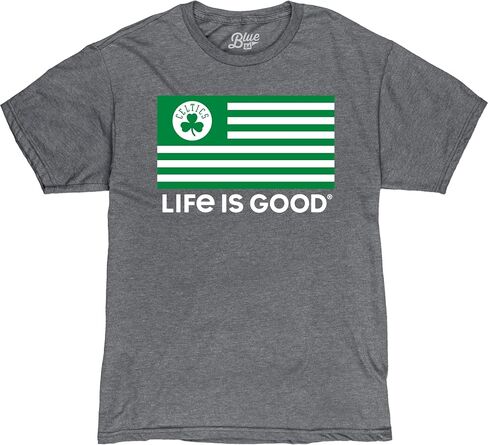 تي شيرت أزرق 84 NBA مرخص رسميًا من Life is Good بعلم هيذر جراي in Kuwait
