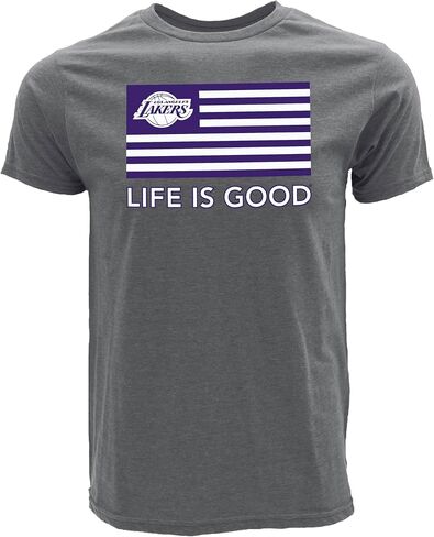 تي شيرت أزرق 84 NBA مرخص رسميًا من Life is Good بعلم هيذر جراي in Kuwait