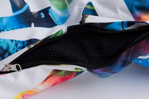 Colorful Ski Jacket With Hood, Winter Sports Snowboard Coat, Multi-Color Abstract Print Design, Waterproof Outerwear in Saudi Arabia