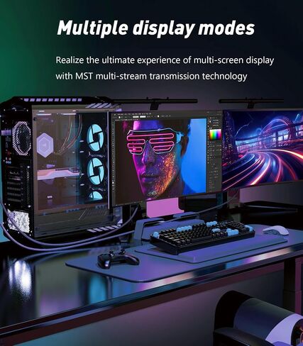 DisplayPort to Dual DisplayPort with HDMI Adapter |4K@60Hz| Extended Display 1 in 3 Out MST Hub for Multiple Monitors Compatible with PC,NVIDIA/AMD Graphics Card in Saudi Arabia