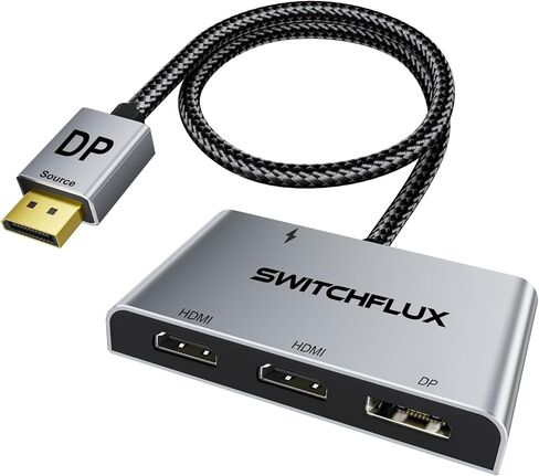 DisplayPort to Dual DisplayPort with HDMI Adapter |4K@60Hz| Extended Display 1 in 3 Out MST Hub for Multiple Monitors Compatible with PC,NVIDIA/AMD Graphics Card in Saudi Arabia