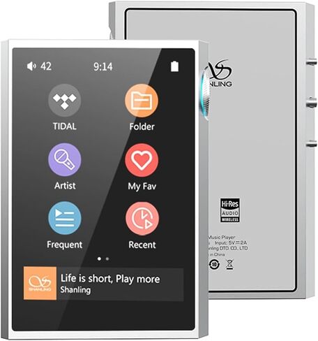 Shanling M1 Plus Pure Music Player ، Portable Hi Res Mp3 Plyaer ، Bluetooth 5.2 Digital Audio Player ، ES9069Q DAC ، 768KHz/32bit ، DSD512،661MW@32Ω OUTPUT ، دعم LDAC/WIFI/DLNA/ARPLAY/TID (رمادي) in Kuwait