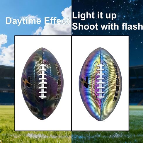 كرة قدم ZEESHINE HyperGlow ثلاثية الأبعاد - توهج فائق الانعكاس في الظلام، هدية رياضية رائعة للرجال والنساء، لعبة خارجية/داخلية in Saudi Arabia