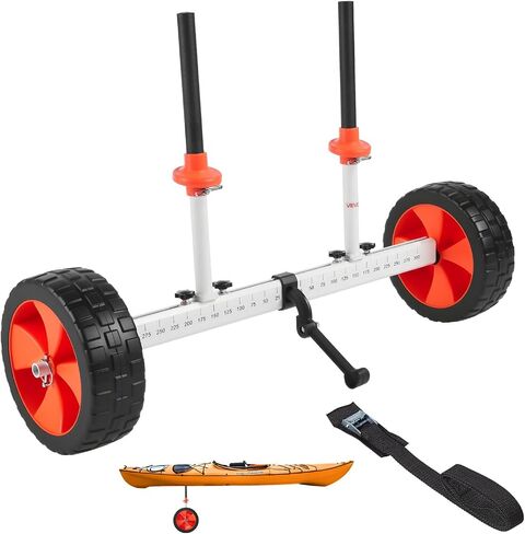 VEVOR Kayak Cart, 230 lbs Load Capacity, Canoe Cart Dolly with 10-inch Solid PU Tires & Kickstand, Assembles & Disassembles Within Seconds, Paddle Board Trolley for Kayaks, Canoes, Paddleboards in Saudi Arabia