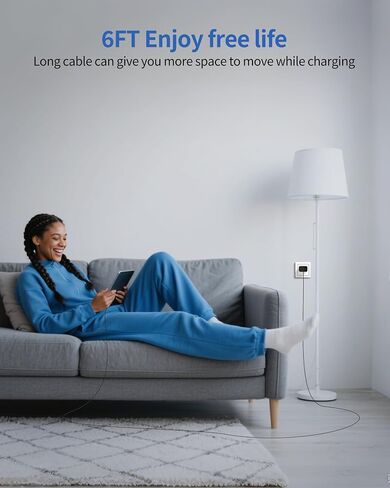 for iPhone 16/15 Pro Charger Fast Charging, 2-Pack 35W USB C Super Fast Wall Charger Block with 2Pack 10FT Long Type C Cable for iPhone 16/15 Pro Max/Plus/16e, iPad Pro/Air/Mini, MacBook Air in Kuwait